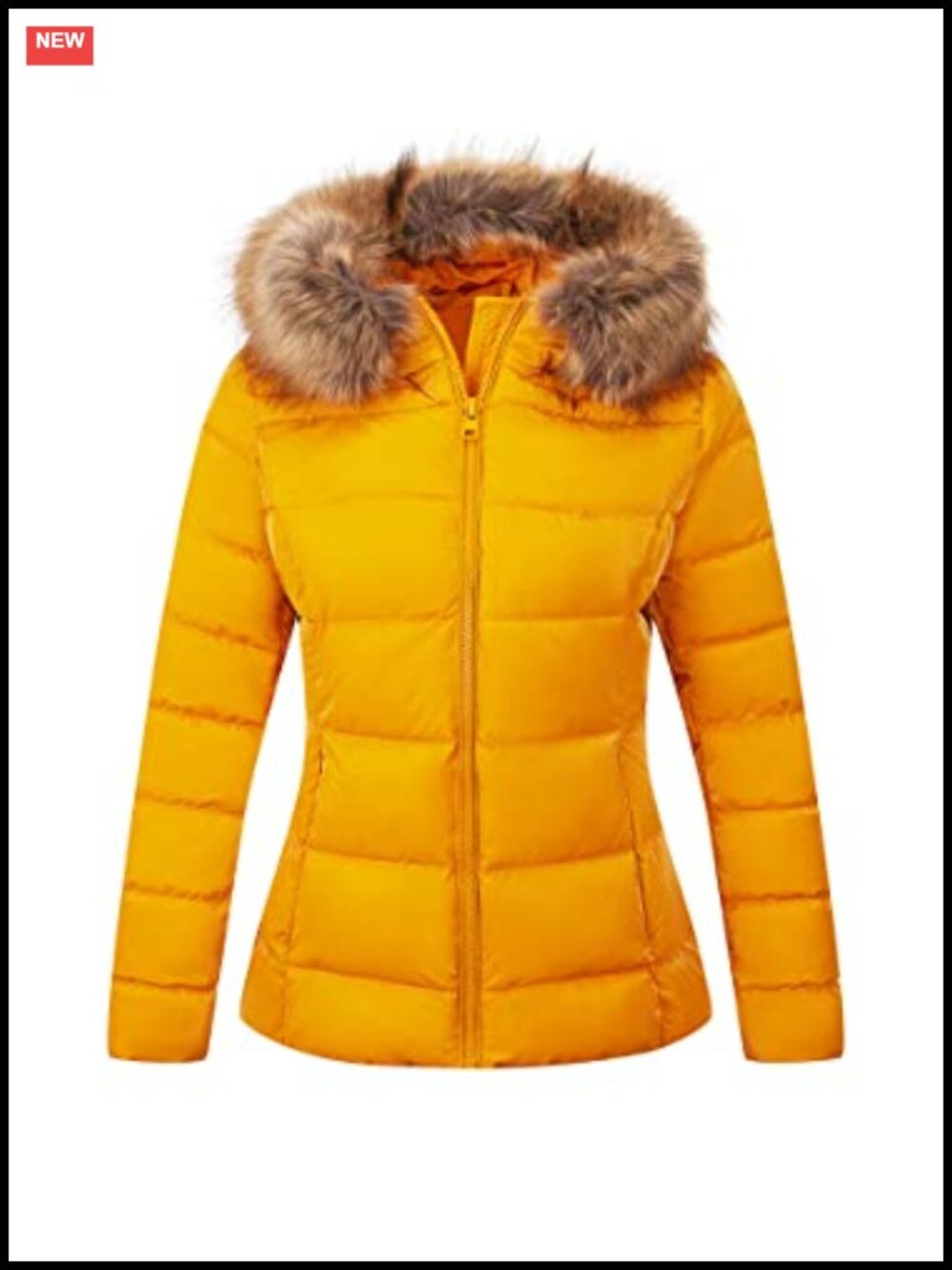 Women's Quilted Puffer Jacket Slim Fit Hooded Winter Coat